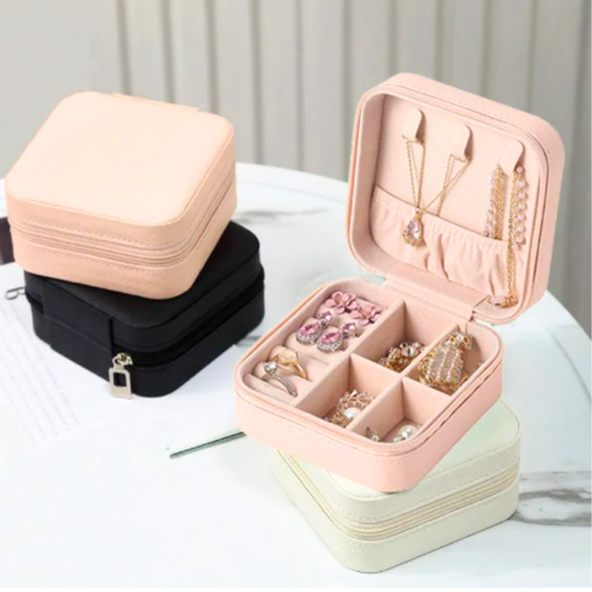 Leather Jewellery Organizer Box with Premium Zipper